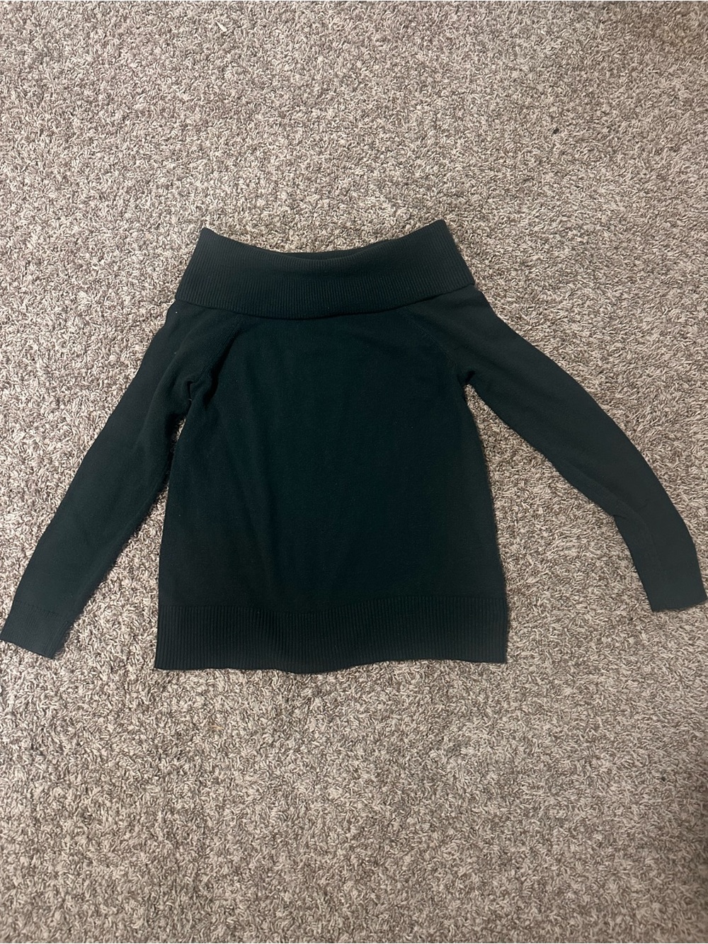 Off-Shoulder Dark Green Women's Sweater